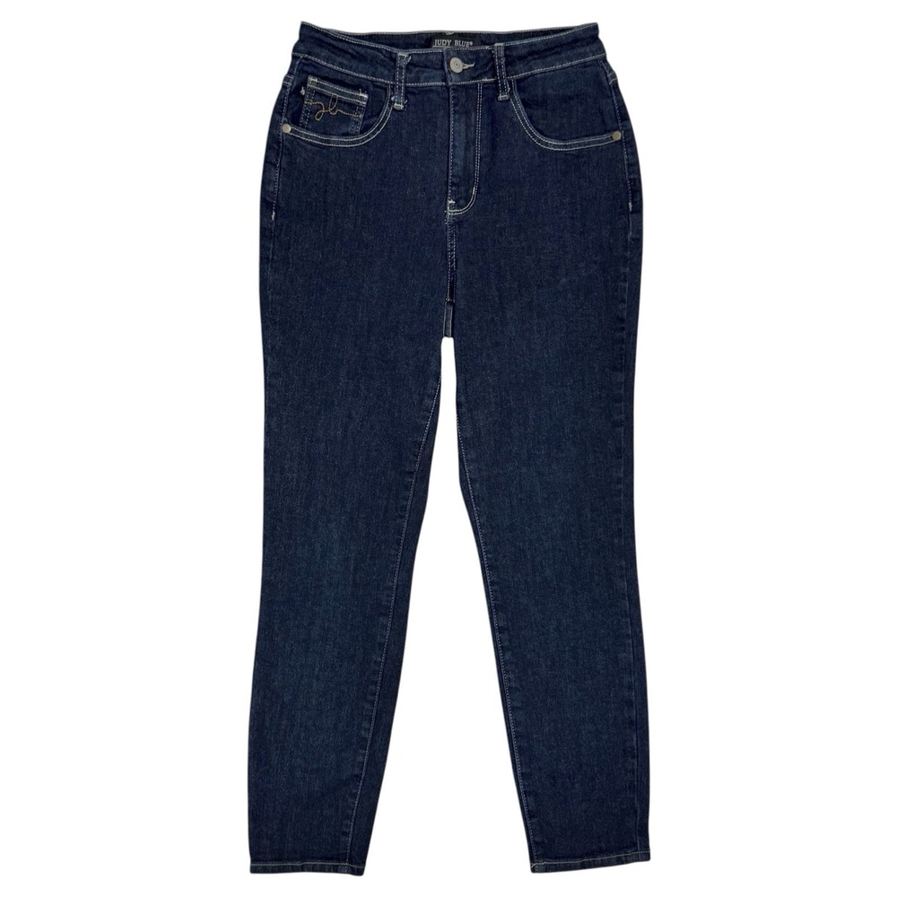 Judy Blue Mom Jeans‎ Size 3 26 High Rise Dark Wash Stretch Slim Taper JB88273 DK